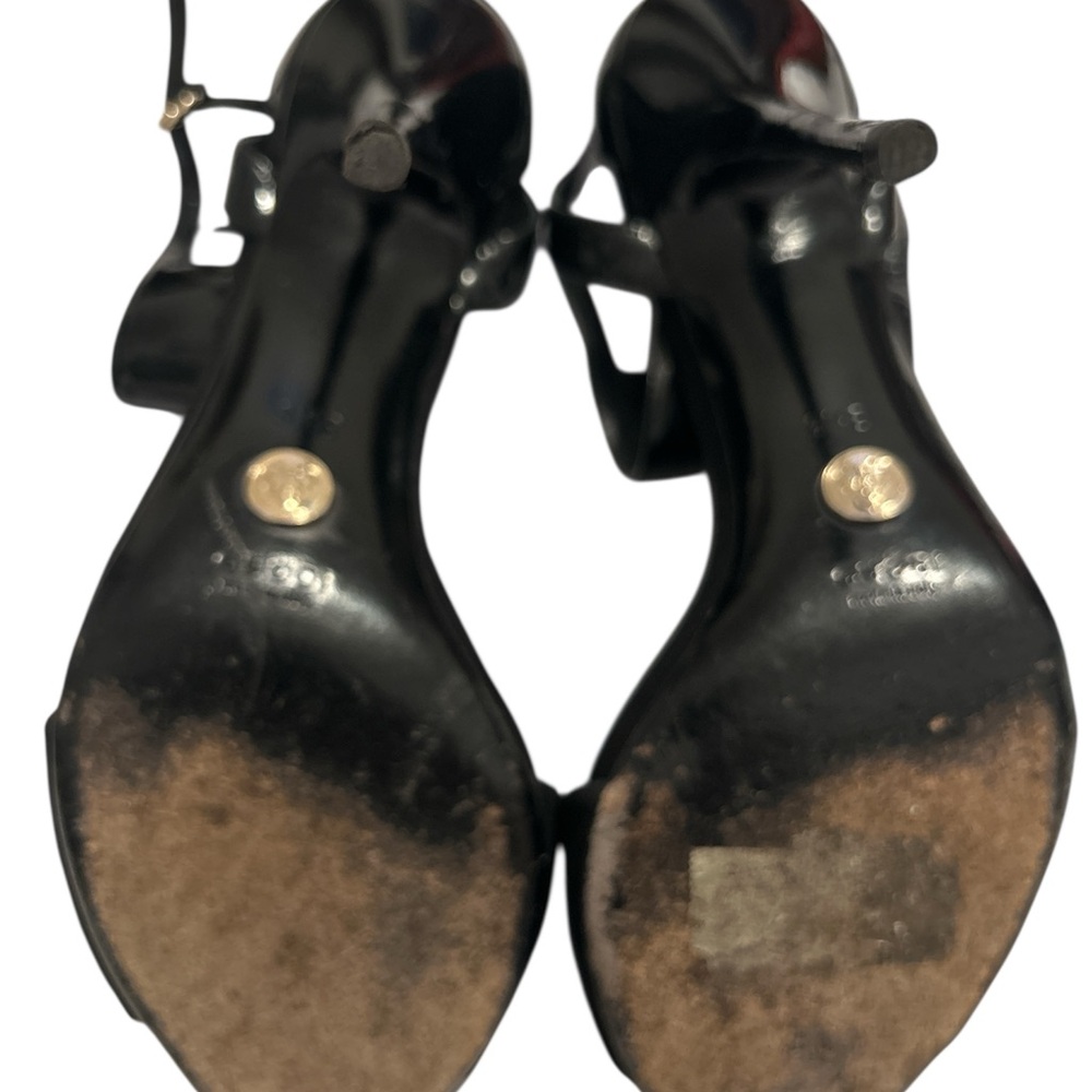 Gucci Black Suede And Patent Leather Sandals Size 9 1/2B - Picture 4 of 7